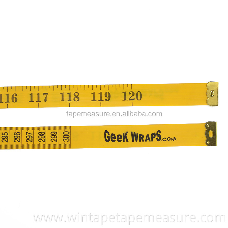 Custom Size 120 Inch Fiberglass Yellow 3M Measuring Tape Cloth Height Measure Soft Ruler Names Marketing Companies With Logo